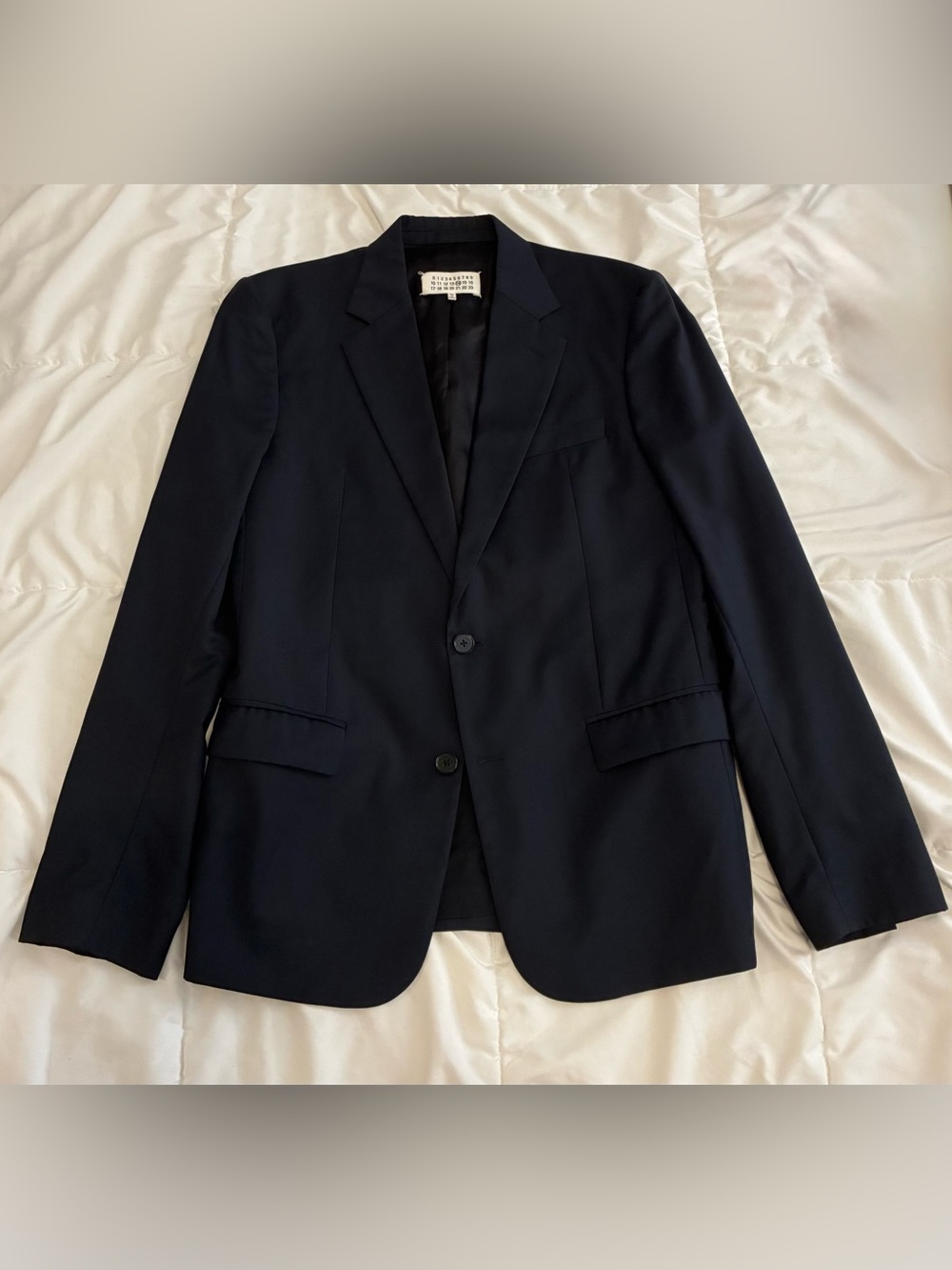 Maison Margiela Men's Line 14 100% Wool Blazer Jacket Dark Navy Sz 50